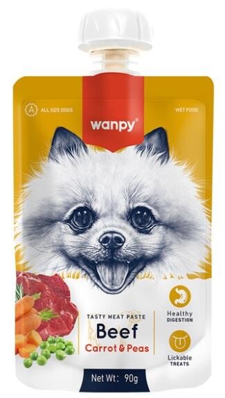 Wanpy Taze Sığır Etli Ve Havuçlu Köpek Et Ezmesi 90 GR | SRC: Barcode: 6927749870227
